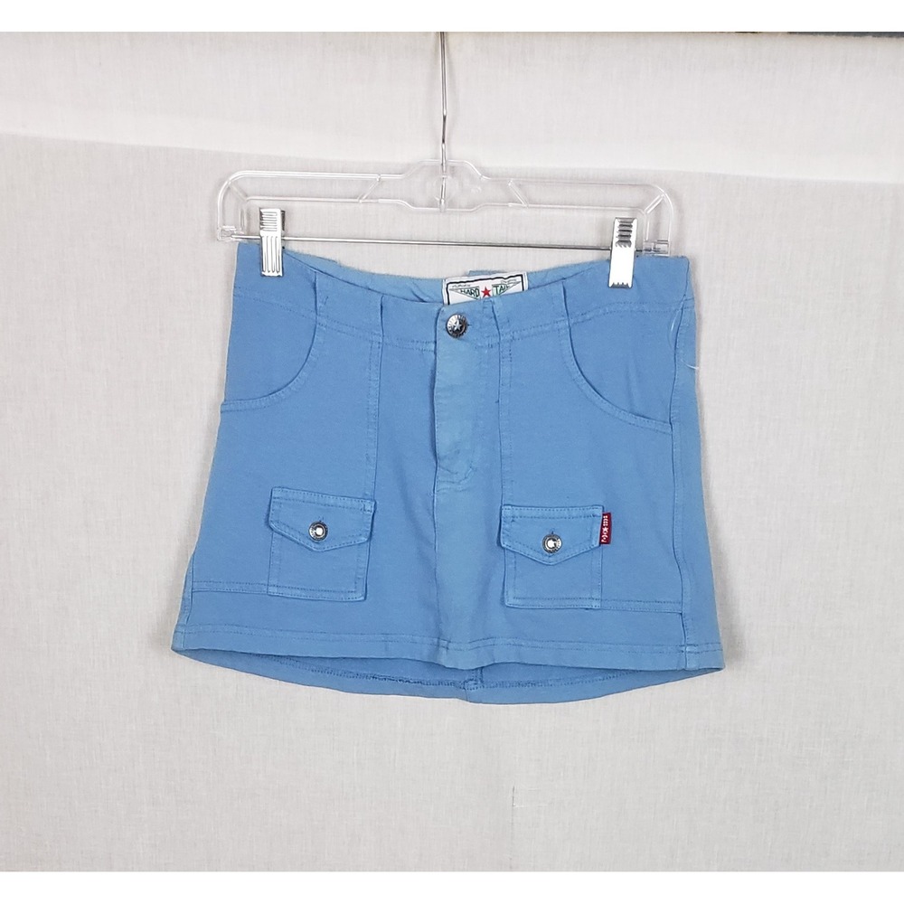Hard Tail Forever Light Blue Utility Mini Skirt 28 Cotton Blend Soft Girl USA